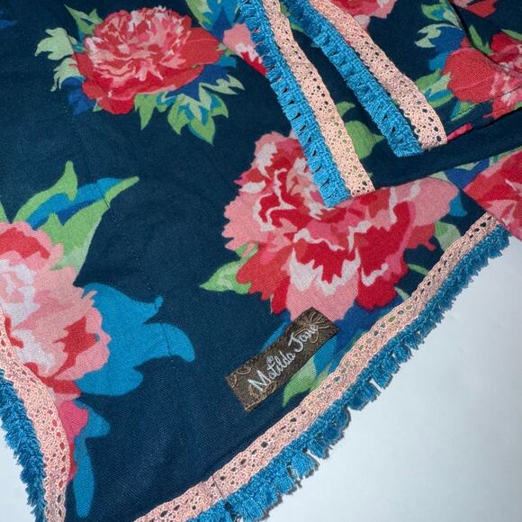 Matilda Jane Swim Cover Up Women’s S Blue Pink Floral Peony Print Tunic Feminine - Picture 12 of 15